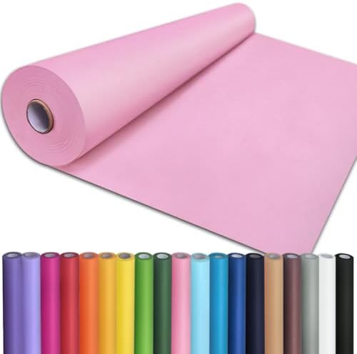 PerkHomy 24" x 2,400" (200') Light Pink Kraft Paper Roll for Craft Bulletin Board Paper Art Table Covering Crafting Gift Wrapping Bouquet Packing Parcel 80GSM 55LB (Light Pink, 24" x 200')