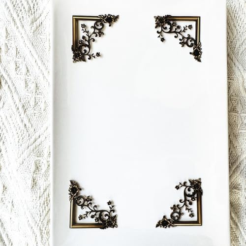 24pcs Vintage Frame Corner Stickers Scrapbook Decorative Paper Bronze
