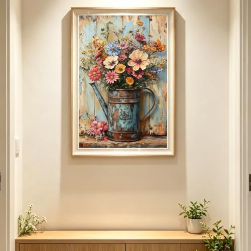 Retro Flower Diamond Painting Kits for Adults, Wildflower Diamond Art