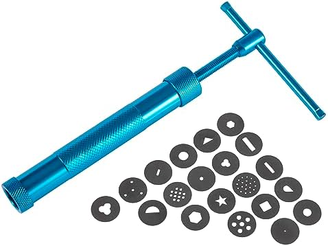 Stainless Steel Clay Extruder Sugar Paste Extruder Cake Fondant Decorating Tool Set Ceramics & Pottery Clay Extruders Mixers & Presses (Blue)