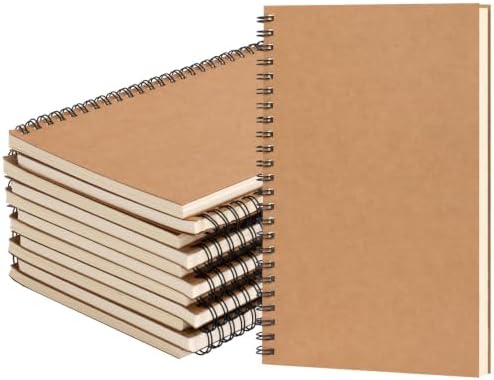 EOOUT Sketch Book for Kids, 12 Pack, A5 Blank Spiral Notebooks Sketchbooks, Unlined Journals 5.5 x 8.3 Inch, 100 Pages / 50 Sheets, Diary Sketch Books for Drawing, Art, Students, Office