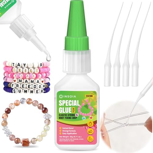 INSOIA Super Bracelet Glue Clear, 20g, Strong Bond, with Precision Tips