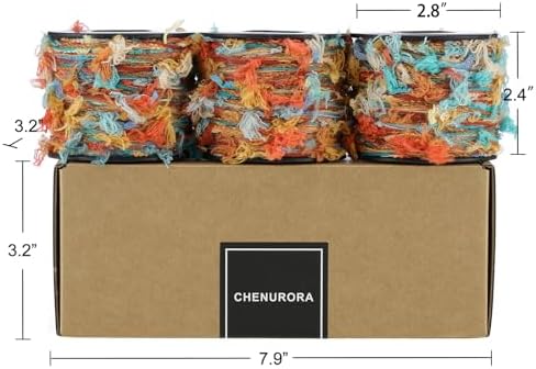 Artisanal Yarn Collection Multifiber Fancy Yarn for Knitting Crocheting Crafts DIY, Set of 3 Rolls (Oriental Aesthetic)