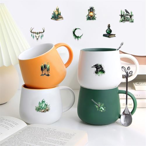 50pcs Transparent Vintage Stickers for Kids,Vintage Forest Witchy Sticker Waterproof PET Stickers for Scrapbook Journaling Photo Album Collage Card Nature Magic Sticker for Teens and Adults (WITCHY2)