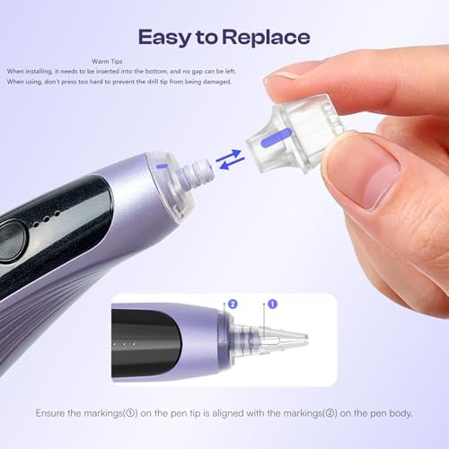 Caydo Electric Diamond Painting Pen with Light, Diamond Art Tool, Purple