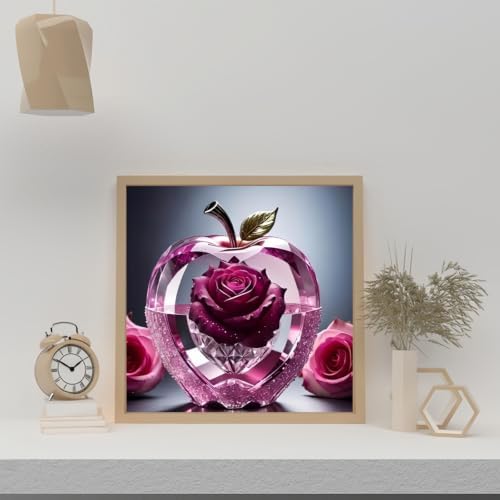 Acelii Rose Apple Diamond Painting Kits for Adults Beginners | 5D Full Drill Gem Painting DIY Craft, Diamond Art Painting Kits, Gem Art Kits for Adults,Home Wall Decor Gift 11.8X15.7 Inch
