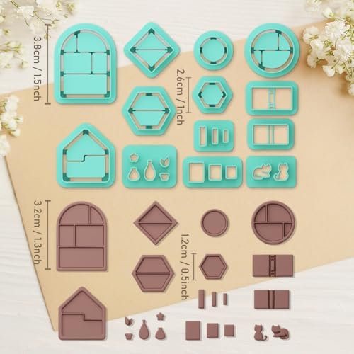 ORIGACH 13 Pcs Mini Bookshelf Polymer Clay Cutters Set