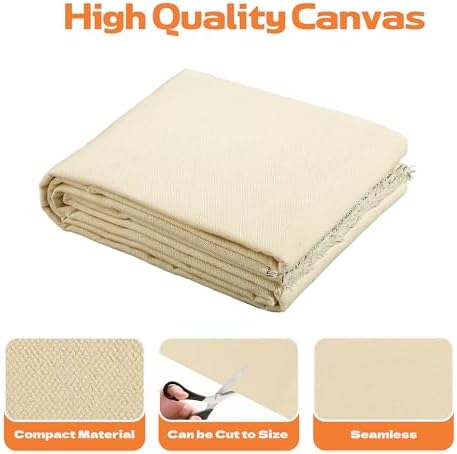 10oz Natural Cotton Blend Canvas Fabric, Duck Canvas Fabric, 60'' Wide for Arts & Crafts, Painting, Handmade Home Decor (Unbleached, 2 Yard)