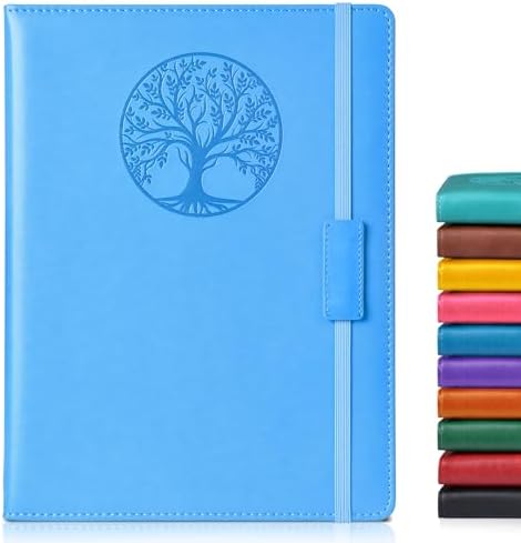 Biuwory B5 Leather Journal Notebook, 256 Lined Pages, Hardcover 7.8"×10.2" | Large Vintage Journal for Women Men,Work,School,Business,Travel Diary,Note taking,College Ruled Writing,Daily Journaling
