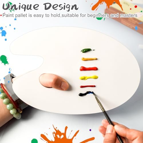 Hulameda 2Pcs Acrylic Paint Palette with Thumb Hole for Adults or Kids