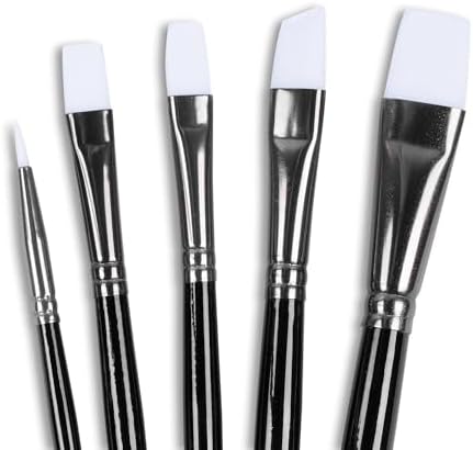 Angelus Paint Brush Set Round Flat Angular Artist Acrylic Paint Brush Set Shoe paint Brush set (5 pcs)