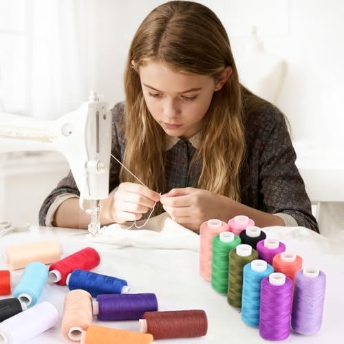 72 pcs Sewing Thread Kit,36 Colors 400y Polyester Thread 36 Colors Bobbins