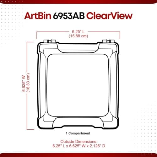 ArtBin 6953AB ClearView 6" x 6" Box Art & Craft Organizer, [1] Plastic Storage Case, Clear (Pack of 6)