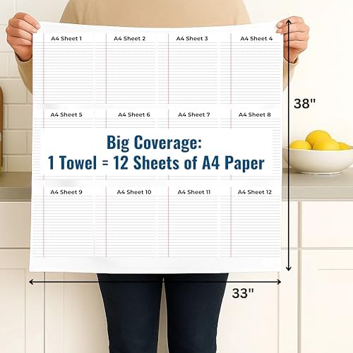 Flour Sack Towels | Tea Towel for Crafts| Kitchen Dish Cotton Blank Towel for Embroidery| Baking Bread Proofing Linen Cover| Thick Absorbent Quick Dry| 7 Pack 33"x38" Natural