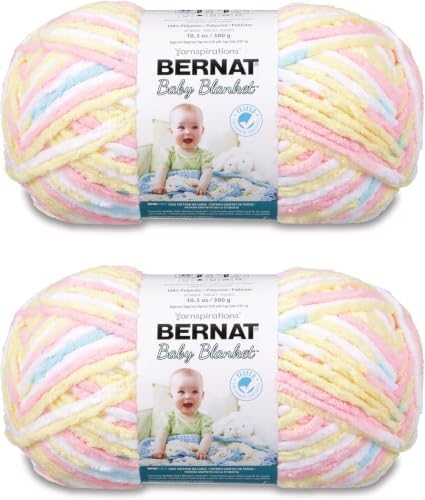 Bernat Baby Blanket Pitter Patter Yarn - 10 Pack of 300g/10.5oz - Polyester - 6 Super Bulky - 220 Yards - Knitting/Crochet