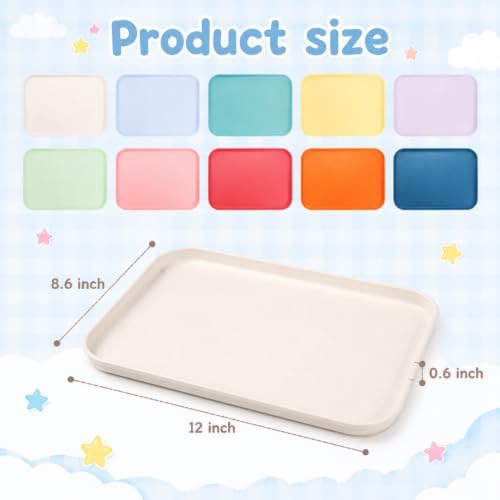 Lyellfe 10 Pack Plastic Art Trays, Stackable Activity Crafts Organizer Tray