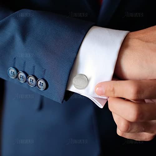 AUEAR, Metal Cufflinks Cuff Button Blank Cabochons Tray Bezel Cufflink Blanks Setting for Jewelry Making DIY Crafts