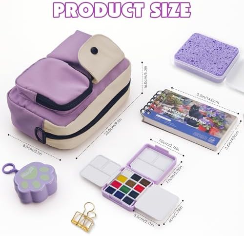 Travel Watercolor Set - 12 Color All-in-One Portable Kit
