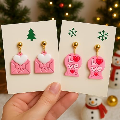 9pcs Mother's Day Polymer Clay Cutters - Christmas Polymer Clay Cutters - Polymer Clay Molds for Engagement-Wedding Jewelry Making Supplies - Gifts for Mom Girlfriends Wife