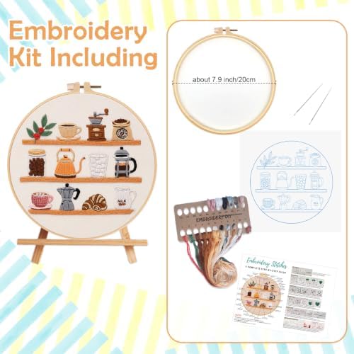 Nuberlic Coffee Bar Embroidery Kit for Beginners