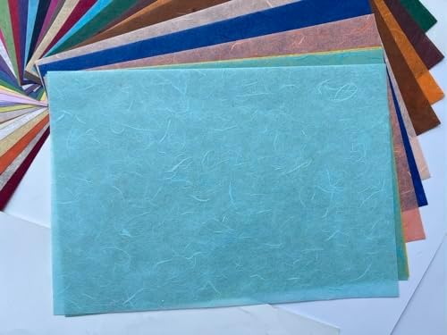 50 Design A4 Natural Fiber Mulberry Tree Mulberry Paper Sheets Art Tissue Washi Paper Design Craft Art Origami Suppliers Card Making Writing Painting 50 Sheets (Mixed Colors Flowers etc.,, A4)