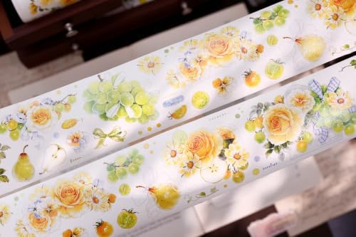 XiaoBaiJia Green Grape Vine,Pre-Cut TW Washi Paper Tape, Washi Stickers,2.36" x5.47 YD for Journal Stickers Journaling Planner Scrapbooking Junk Journal Stickers Craft Supplies