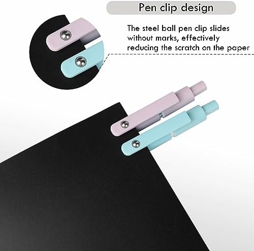Ddaowanx Gel Pens,5 Pcs 0.5mm Retractable Quick Dry Black Ink Pens | Fine Point Smooth Writing Pens for Nurses,Teachers,Cute Stationery Office&School Supplies,Gifts for Women Stocking Stuffers
