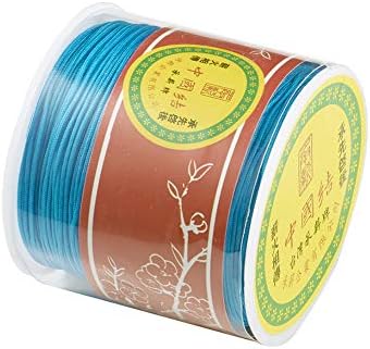 100 Yards 0.8mm Braided Nylon Crafting Thread Chinese Knotting Beading String Macrame Cord Rope for Necklace Bracelet Jewelry Craft Making, DeepSkyBlue