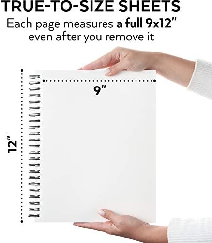 ARTEZA Sketch Book 2 Pack, 9x12 Inches, 200 Sheets of 68 lb Heavyweight Paper, Spiral Bound Drawing Pad with Perforated True-to-Size Pages for Sketching, Drawing, and Illustration