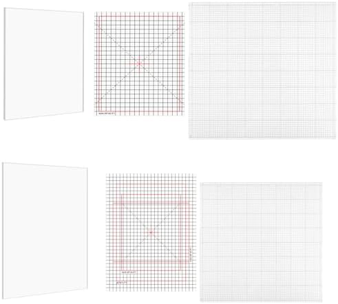 4Pcs Low Tack Sticky Mat with Grid for Stamping Stenciling Ink Blending Clear Photopolymer Craft Low Tacky Mat Stamp Mat DIY Projects Paper Card Scrapbooking Ink Blending Fixed