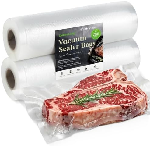 Kitchen Essentials, Vacuum Sealer Bags Rolls, 8in x 20ft, 2 Pack