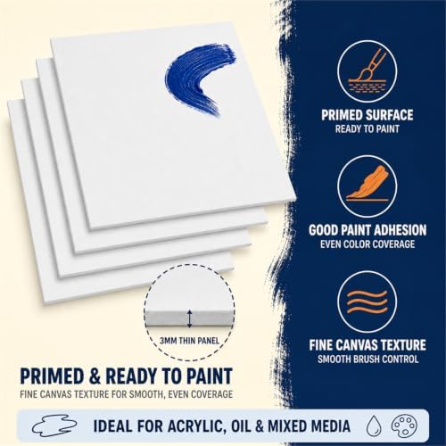 10-Set Canvas Boards with Easels, 8 x 10 Inch, Paint Party Kit
