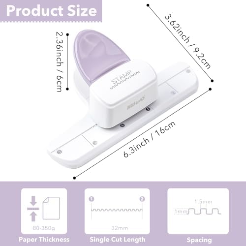 CYFUN DESIGN Stamp Punch - Adjustable Postage Stamps Board Punch, Film Strips Making Punches, Stamp Cutter Hole Puncher, Stamps Shaped Decorative Edge Paper Punches for Scrapbooking Paper Crafts