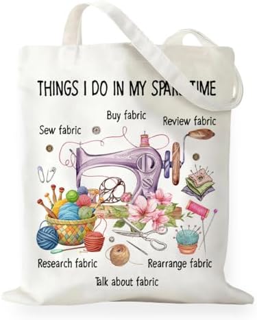 Canvas Tote Bag Gifts for Women Music Dance Sewing Lovers, Double-Sided Print Bags