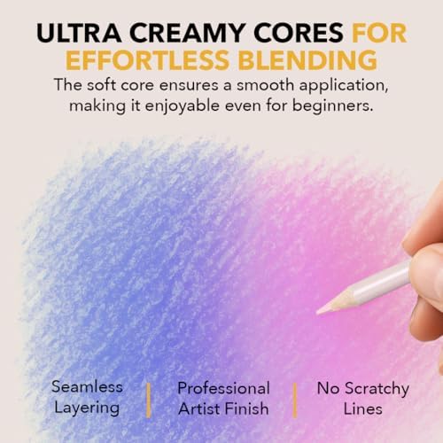 Castle Art Supplies 48 Pastel Colored Pencils for Adults - Premium Quality