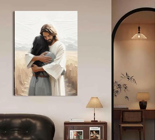 Christianity Paint by Numbers Kit for Adults Framed Canvas, Frameworkless
