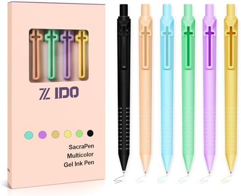 6 Pack Bible Journaling Gel Pens, 0.7mm Color Ink Retractable