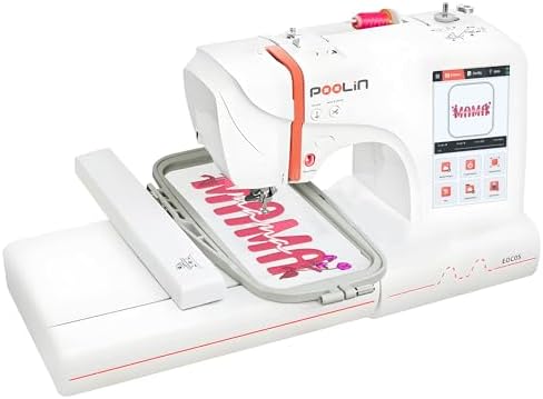 Poolin EOC05 Embroidery Machine for Beginners, 4" x 9.25" Embroidery Area