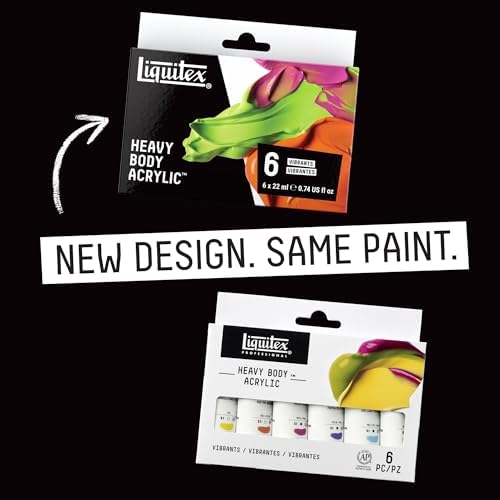 Liquitex Heavy Body Acrylic Paint Set, 6 x 22ml, Vibrant Colors Set