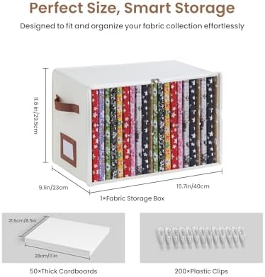 Qozary Fabric Storage Box with 8.5 x 11 Inch Fabric Organizer Boards