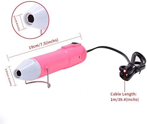 Heat Gun,mofa Embossing Mini Heat Gun,Hot Air Gun For Craft with Stand For DIY Embossing And Acrylic Paint Dryer,Multi-Purpose Electric Heating Nozzle 150W 110V (Pink,White)