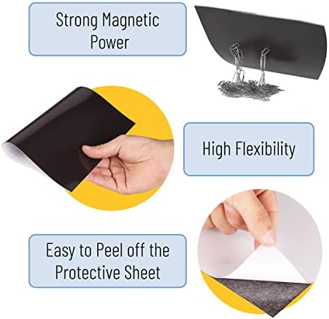 Mr. Pen- Adhesive Magnetic Sheets, 4" x 6", 16 Pack, with Adhesive Backing, Flexible Picture Magnets, Cuttable Magnetic Sheets