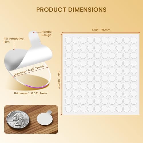 300Pcs Double Sided Adhesive Dots, Removable Clear Dots Sticky Tack, Waterproof No Trace Dots Adhesive Putty for Wall Hanging Crafts, Balloons Party Decorations Poster Picture Festival Decoration 10mm