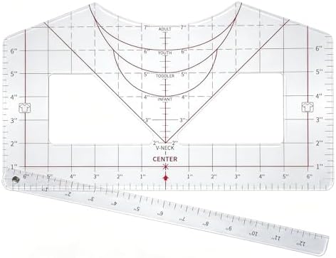 T Shirt Ruler Guide for Heat Press & Vinyl, Transparent PVC Shirt Measurement Tool to Center Designs on HTV & Sublimation Blanks, Craft Sewing Supplies and Accessories