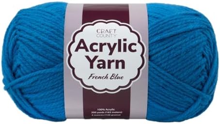 Craft County Medium 4 Acrylic Yarn – 200 Yards of Super Vibrant Yarn for Blankets, Scarves, Hats, & More!