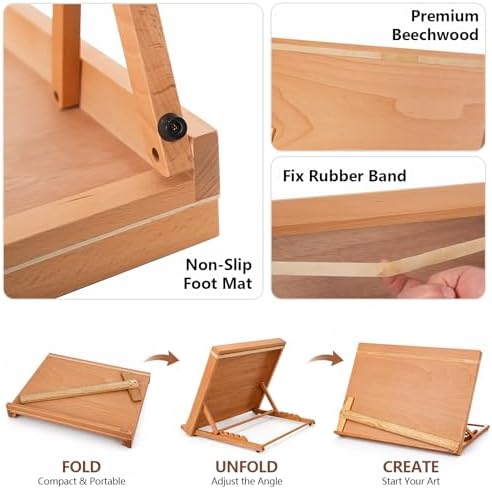 DJAR 5-Position Drafting Table for Painting,18 1/2 Inches by 14 3/10 Inches