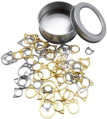 Hilsayum 30PCS Cat Stitch Marker Knitting Stitch Markers Metal Crochet Markers Ring Crocheting Accessories for Weaving, Handmade Crafts