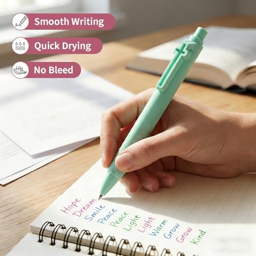 6 Pack Bible Journaling Gel Pens, 0.7mm Color Ink Retractable