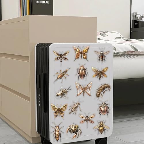 50 Pcs Steampunk Insect Stickers for Scrapbooking – Vintage Mechanical Bug Decals with Gears & Clockwork, Clear Waterproof Aesthetic Stickers for Journaling, Water Bottle, DIY Crafts