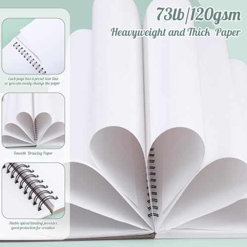 9 × 12 in Marker Paper Pad, 50 Sheets, Spiral Bound, 120gsm | Bleed-Resistant Acid-Free Paper, Smooth for Alcohol Markers, Pencils & Acrylics, Easy-Tear Pages, Lays Flat for Drawing
